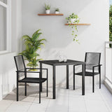 Garden Dining Set 3 pcs Black Powder-Coated Steel 3379163