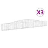 Arched Gabion Baskets 3 pcs 400x30x40/60 cm Galvanised Iron 3145788