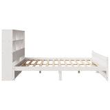 Bookcase Bed without Mattress White 180x200 cm Super King Solid Wood Pine 3322478