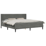 Bed Frame with Mattress Dark Grey 180 x 200 cm Velvet 3415248