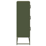 ZNTS Highboard Olive Green 68x39x123 cm Steel 853354