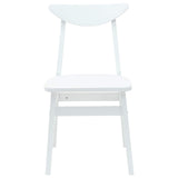 Dining Chairs 2 pcs White 42 x 47.5 x 81 cm Solid Rubber Wood 42020435