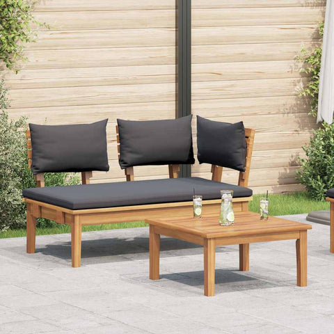 Garden Bench 2 pcs Brown Solid Teak wood 42006399