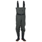 Chest Waders with Boots and Belt Dark Green Size 41 4016993