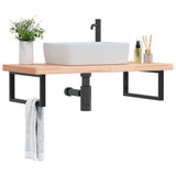 Basin Shelf Wall Mounted Steel and Solid Wood Beech 3302437