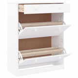 Shoe Cabinet ALTA White 77x35x96 cm Solid Wood Pine 353924