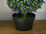 Set of 2 Artificial Plants, Lavender Flowers Ball Trees with Pot, for Home Indoor Outdoor Decor, T3398P328331