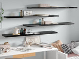Floating Wall Shelves 4 pcs High Gloss Black 120x23.5x3.8 cm MDF 323780