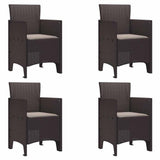 Garden Chair 4 pcs Brown 53 x 49 x 85 cm Polypropylene 847474