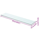 Shelves 2 pcs Panel Glass Clear 70x15 cm 3051568