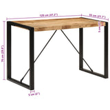 Dining Table 120x55x76 cm Solid Rough Wood Mango 4005811