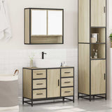 2 Piece Bathroom Furniture Set Sonoma Oak Engineered Wood 3300931