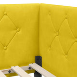 Corner Bed Frame with Headboard Yellow 80 x 200 cm Velvet 42016592