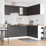 11 Piece Kitchen Cabinet Set "Porto" Black Engineered Wood 3314962