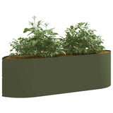 Raised Garden Bed Olive Green 140 x 40x 40 cm Steel 8011715