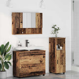 Bathroom Furniture Set 3 pcs Old Wood Engineered Wood and Metal 3393031