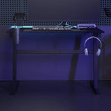 Gaming Desk LED with Z Shape Black 110x60x75 cm 325420