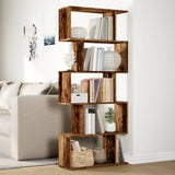 Room Divider Bookcase 5-Tier Old Wood 70x24x161 cm Engineered Wood 858100