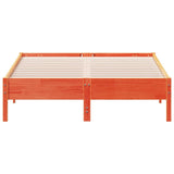 Bed Frame Wax brown Solid pine wood, Plywood Double Durable 842721
