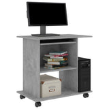 Computer Desk Concrete Grey 80x50x75 cm Engineered Wood 802898