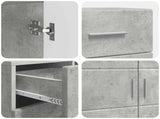 Wooden Cabinet with Drawer Concrete Grey 88.5 x 30.5 x 73 cm 880284