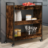 Kitchen Trolley Smoked Oak 70x30x82 cm Engineered Wood 842318