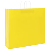 Paper Bags 250 pcs with Handles Yellow 54x15x49 cm 4101794