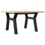 ZNTS Coffee Table Y-Frame 60x60x40 cm Solid Wood Pine and Steel 3282704