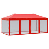 Folding Party Tent with Sidewalls Red 3x6 m 93555