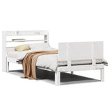 Bed Frame with Headboard without Mattress White 75x190 cm Small Single 3306812