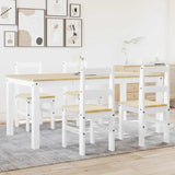 5 Piece Dining Set PANAMA White Solid Wood Pine 3345190