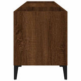 Record Cabinet Brown Oak 121x38x48 cm Engineered Wood 831940
