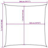 Sunshade Sail 160 g/m Square Light Grey 3.6x3.6 m HDPE 4001967