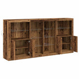 LED Sideboard 3 pcs Old Wood 202 x 37 x 100 cm Engineered Wood 3333126