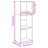Bookcase Grey Sonoma 40x30x114 cm Engineered Wood 857872