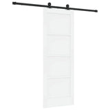 Sliding Door White and Black 73.5 x 198.5 cm Solid Pine Wood 3333355