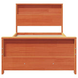 Bed Frame with Headboard Wax Brown 90 x 190 cm Engineered Wood 877250