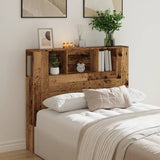 Headboard Cabinet Old Wood 120x19x104.5 cm Engineered Wood 856878