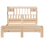 ZNTS Bookcase Bed without Mattress 140x190 cm Solid Wood Pine 3308894