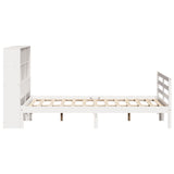 ZNTS Bookcase Bed without Mattress White 135x190 cm Solid Wood Pine 3321890