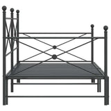 ZNTS Daybed with Trundle without Mattress Black 100x190 cm Steel 4104676