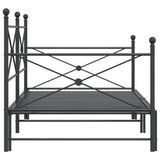 Daybed with Trundle without Mattress Black 100x200 cm Steel 4104677