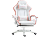 Computer Gaming Chair, PU Leather Desk Chair with Footrest, Swivel Task Chair with 135&deg Reclining T3398P342380