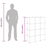 Storage Cube Organiser Transparent PP Plastic, Steel Large 340555