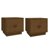 Bedside Cabinets 2 pcs Honey Brown 40x34x35 cm Solid Wood Pine 818292