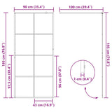 151034 Walk-in Shower Wall with Clear ESG Glass 90x195 cm Black