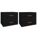 ZNTS Wall-mounted Bedside Cabinets 2 pcs Black 50x36x40 cm 820985