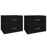 ZNTS Wall-mounted Bedside Cabinets 2 pcs Black 50x36x40 cm 820985