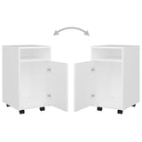 Side Cabinet with Wheels White 33x38x60 cm Engineered Wood 803047