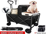 NEW 5" Rubber Wheel Heavy Duty Foldable Garden Trolley Cart Wagon for Camping Garden UK-black 12106886